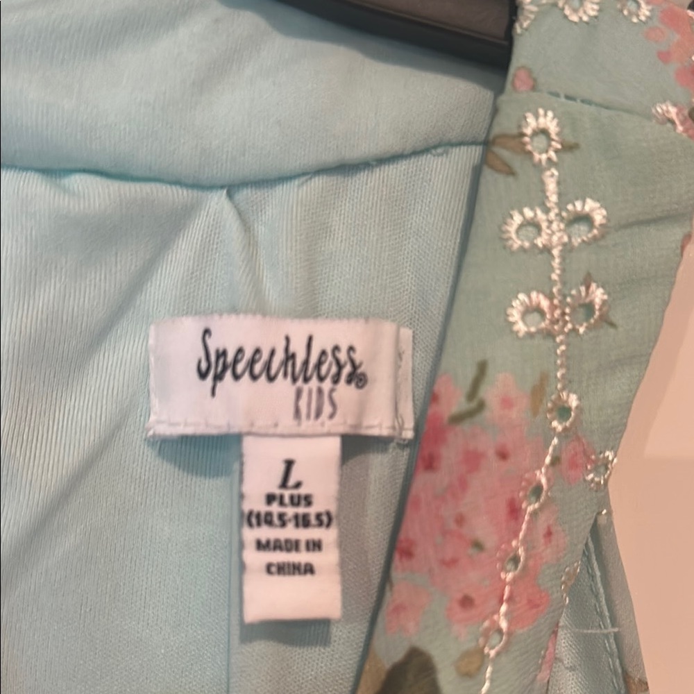 Floral Kids Dress in Blue and Pink - Picture 2 of 5
